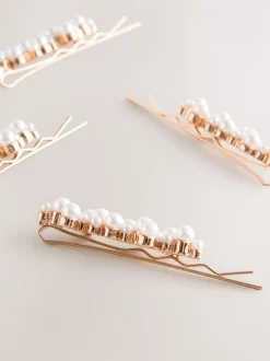 Next Blanc - Glissières à cheveux effet perle Online