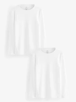 Next Blanc - Kind To Skin Manches longues T-shirt 2 Lot (9mths-12yrs) Online