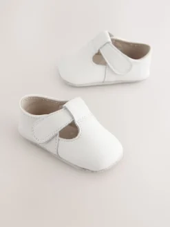 Next Blanc - Leather Bébé T-Bar Chaussures (0-24mths) Discount