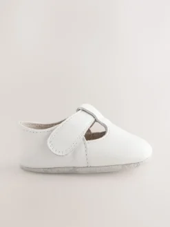 Next Blanc - Leather Bébé T-Bar Chaussures (0-24mths) Discount