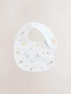 Next Blanc - Lot de 5 bavoirs imprimés animal Bébé Clearance