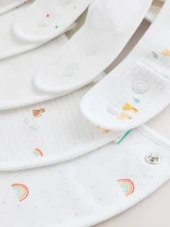 Next Blanc - Lot de 5 bavoirs imprimés animal Bébé Clearance