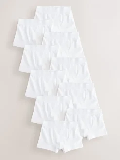 Next - Lot de 10 boxers (1.5-16ans) Blanc Discount