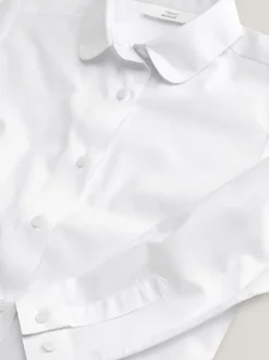 Next Blanc - Lot de 2 chemises à manches longues et col incurvé pour l'école (3-16ans) Outlet