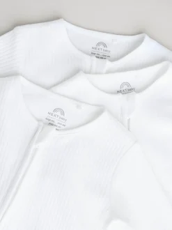 Next Blanc - Lot de 3 dors-bien bébé sans pieds en coton 100 % avec fermeture éclair bidirectionnelle (0mois-2ans) Sale