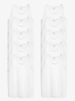 Next Blanc - Lot de 10 gilets à superposer 100% coton Sale
