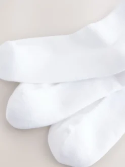 Next Blanc - Lot de 3 paires de chaussettes courtes côtelées à semelle coussinée avec soutien de la voûte plantaire Clearance