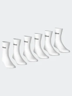 adidas Blanc - Lot de 6 paires de chaussettes Linear Crew rembourrées Outlet