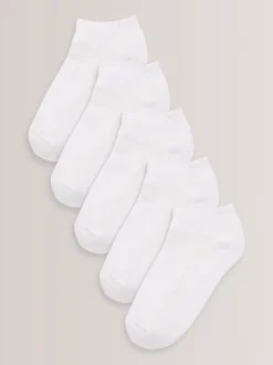 Next Blanc - Lot de 5 paires de chaussettes de sport à semelle rembourrée