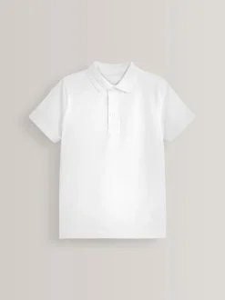 Next Blanc - Lot de 5 polos en coton à manches courtes pour l'école (3-16ans) Outlet