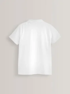 Next Blanc - Lot de 5 polos en coton à manches courtes pour l'école (3-16ans) Outlet