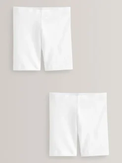 Next Blanc - Lot de 2 shorts de vélo extensibles en coton riche (3-16ans) Hot