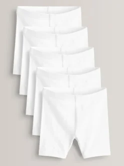 Next Blanc - Lot de 5 shorts de vélo extensibles en coton riche (3-16ans) Hot