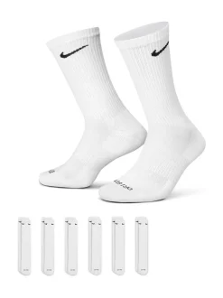 Nike - Lot de chaussettes d'entraînement Everyday Plus Cushioned Crew 6 (0) Blanc Outlet