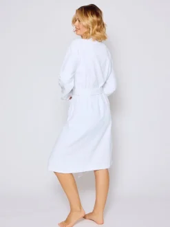 Loungeable Blanc - Peignoir classique en éponge Sale