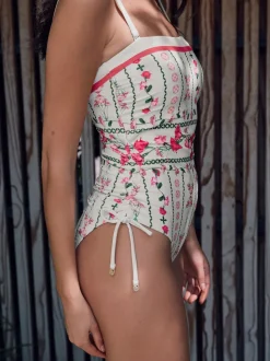 B by Ted Baker Blanc - Maillot de bain bandeau Tummy Control Outlet