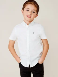 Next - Manches courtes Coton riche Oxford Chemise (3-16ans) Blanc New