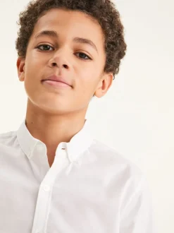 Next Blanc - Manches courtes Coton riche Oxford Chemise (3-16ans) Outlet