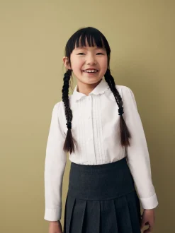 Next Blanc - Manches longues dentelle festonnée École Chemisiers (3-14yrs) Online