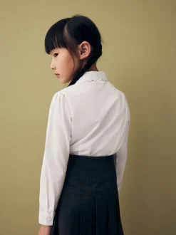 Next Blanc - Manches longues dentelle festonnée École Chemisiers (3-14yrs) Online