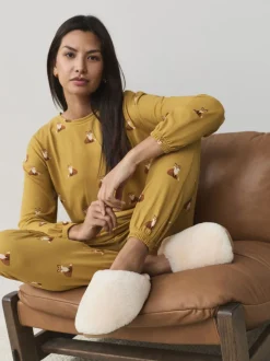 Next Blanc - N. Chaussons mules en shearling haut de gamme Clearance