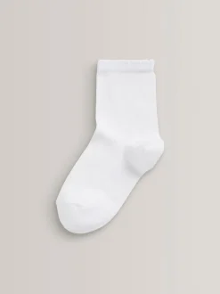 Next Blanc - Paquet de 5 chaussettes d'école en coton riche New