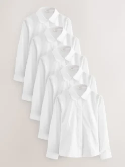 Next Blanc - Paquet de 5 chemises scolaires ajustées à manches longues (3-17ans) Best