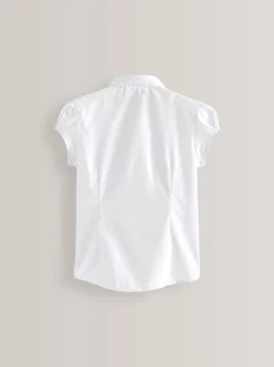 Next Blanc - Paquet de 5 chemises d'école à manches bouffantes (3-16ans) New