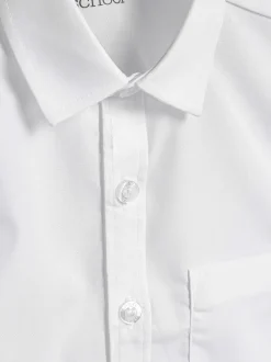 Next Blanc - Paquet de 2 chemises d'école à manches longues (3-17ans) Outlet