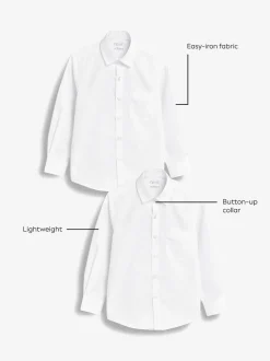 Next Blanc - Paquet de 2 chemises d'école à manches longues (3-17ans) Online