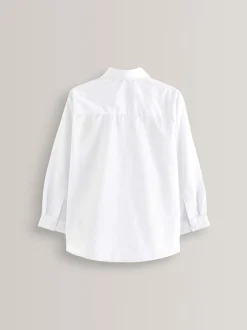 Next Blanc - Paquet de 2 chemises d'école à manches longues (3-18ans) Outlet