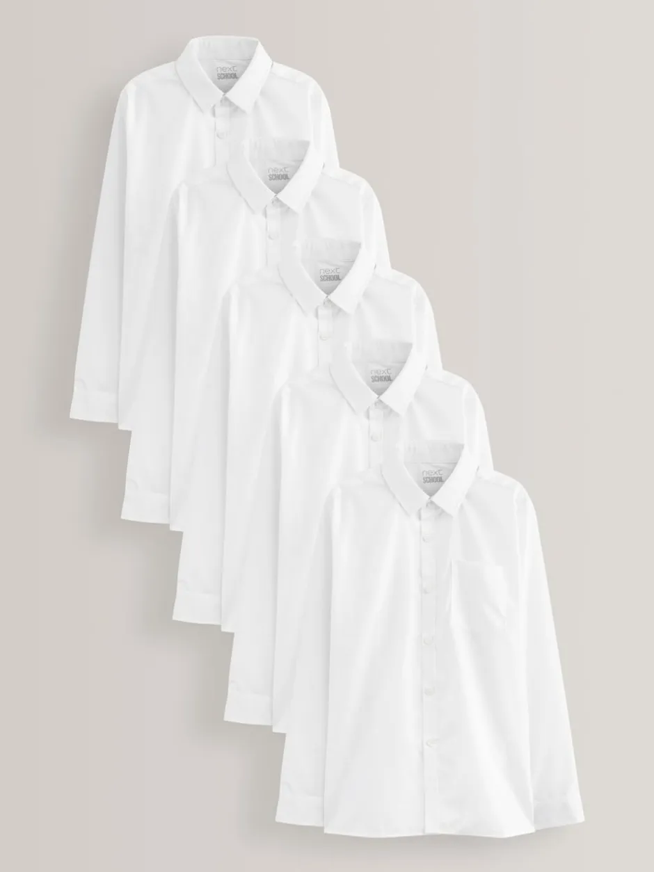 Next Blanc - Paquet de 5 chemises d'école à manches longues (3-17ans)