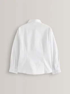 Next Blanc - Paquet de 2 chemises d'écolier à manches longues en coton riche extensible (3-18ans) Discount