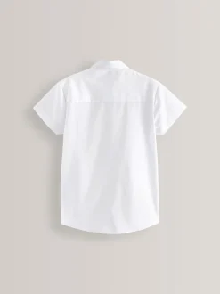 Next Blanc - Paquet de 2 Manches courtes Chemise d'écolier à col arrondi (3-16ans) Best