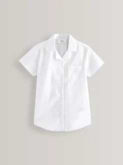 Next Blanc - Paquet de 2 Manches courtes Revere School Collar Shirts (3-17ans) Online