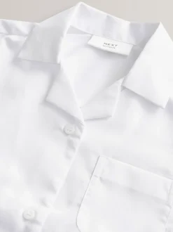 Next Blanc - Paquet de 2 Manches courtes Revere School Collar Shirts (3-17ans) Online