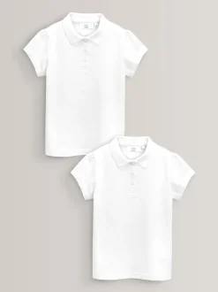 Next Blanc - Paquet de 2 Polo Manches courtes 100% coton (3-16ans) Clearance