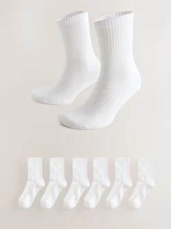 Next Blanc - Paquet de chaussettes de sport essentielles 6 Outlet