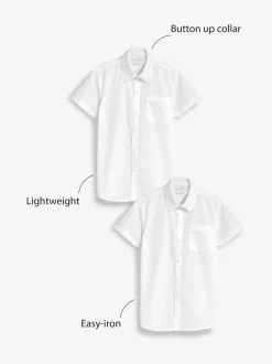 Next Blanc - 2{Paquet de chemises scolaires Manches courtes (3-17ans) Discount