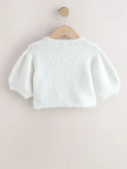 Next Blanc - Pearl Fluffy Occasion Boléro (3-16ans) Sale