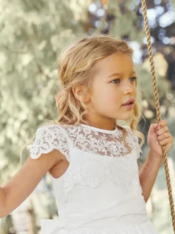 Next Blanc - Peignoir à corsage en dentelle pour jeunes filles (3-16ans) Hot