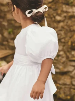 Next Blanc - Peignoir Flower Girls en taffetas Noeud (3mois-8ans) Best