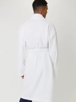 Loungeable Blanc - Peignoir homme classique en éponge Discount