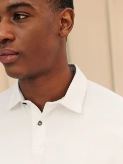 Next - Polo en jersey Manches courtes 3 Pack Blanc Clearance