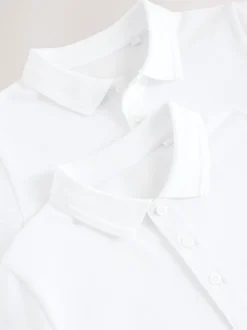 Next Blanc - Polos en coton à manches courtes pour l'école, lot de 2 (3-16ans) Hot
