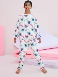 Next Blanc - Pyjama Lilo & Stitch en polaire confortable (3-16ans) New
