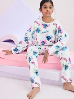 Next Blanc - Pyjama Lilo & Stitch en polaire confortable (3-16ans) New