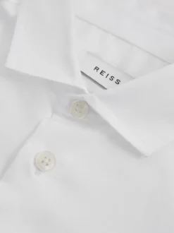 Reiss Blanc - Remote Coupe Large Chemises en coton Online