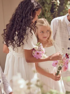 Angel & Rocket Blanc - Robe plissée à nœud ballerine