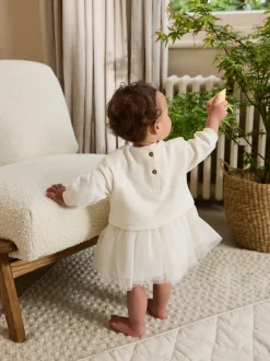 Next Blanc - Robe Bébé Twofer en maille (0mois à2ans) Clearance